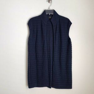 Worth New York Navy Blue Sleeveless Cardigan